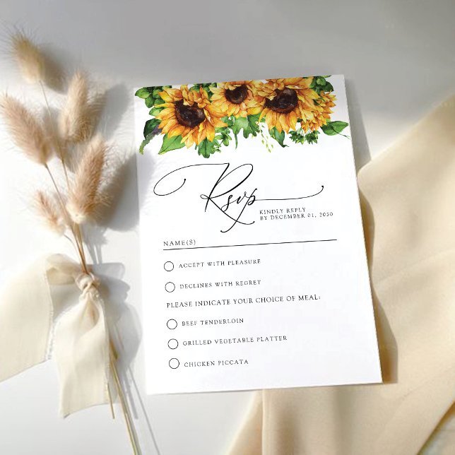 Sunflower Wedding RSVP Card (Creator Uploaded)