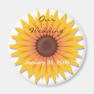 Sunflower Wedding Save The Date Announcement 2 Magnet