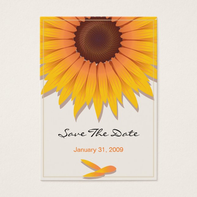 Sunflower Wedding Save The Date MiniCard (Front)