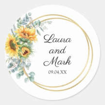 Sunflower Wedding Sticker