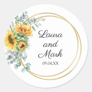 Sunflower Wedding Sticker