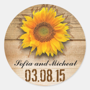 sunflower wedding stickers