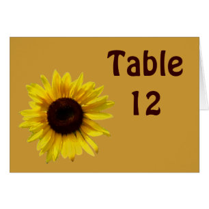Sunflower Wedding  - Table Number Card