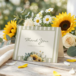 Sunflower Wedding Thank You Card