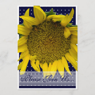 Sunflower Wedding with dots Invitation