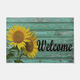 Sunflower welcome mat, spring doormat