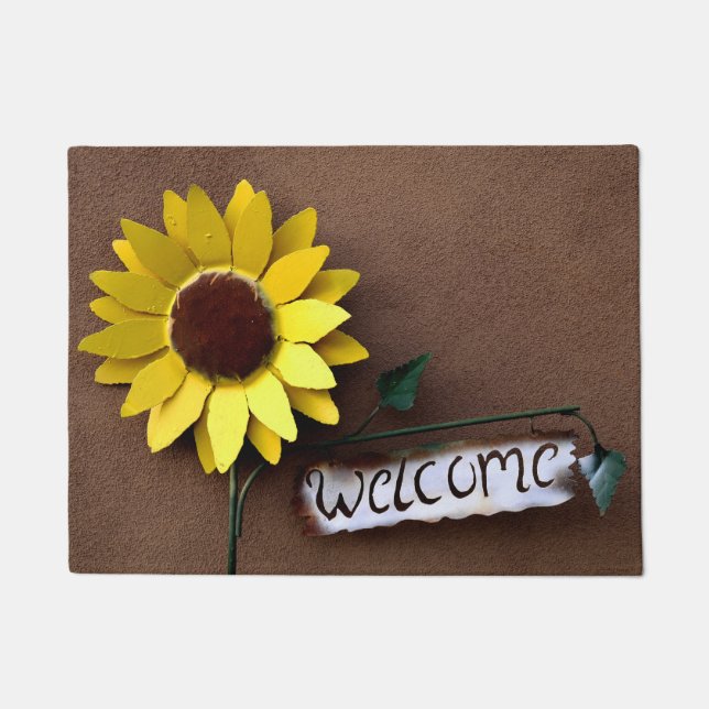 Sunflower "Welcome" Sign Doormat (Front)