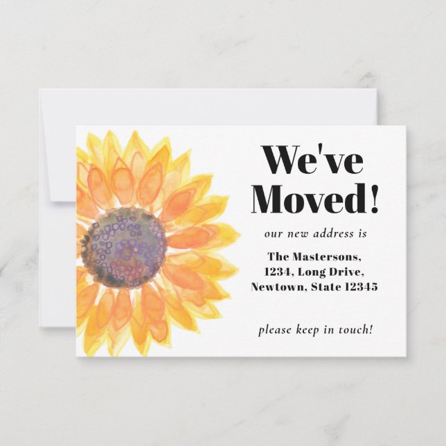 Sunflower We've Moved Moving Announcement  (Front)