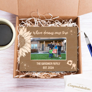 Sunflower Where Dreams Come True New Home Etched Frames