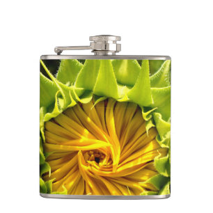 Sunflower whirl hip flask