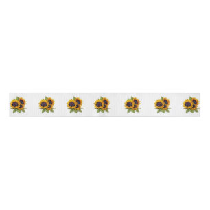 Sunflower White Style Ribbon Grosgrain Ribbon