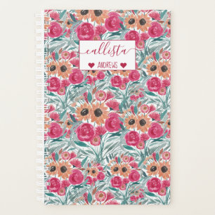 Sunflower Wildflower Watercolor Floral Pattern Planner