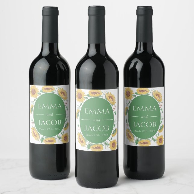Sunflower  wine label (Bottles)