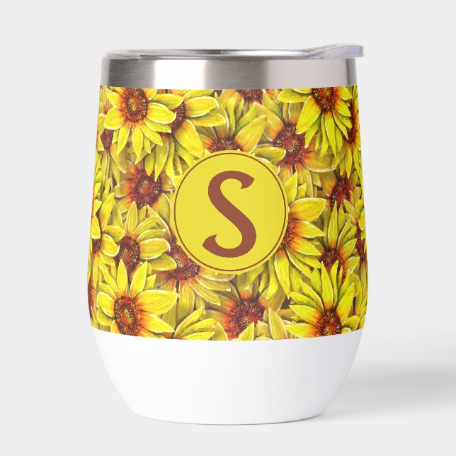 Sunflower Wine Tumbler (Gauche)