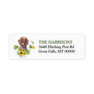 Sunflower Wire Haired Dachshund Adresse de retour