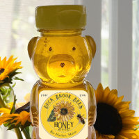 Sunflower with Bee mini Honey Bear Yellow Label