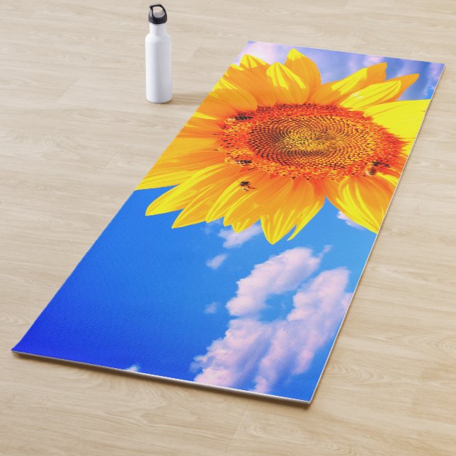 Sunflower with Bees Yoga Mat (In Situ)