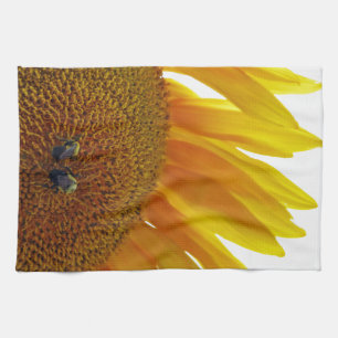 Sunflower with Bumblebees Kitchen Towel