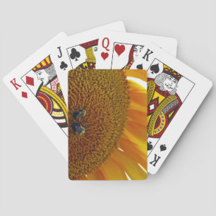 Sunflower with Bumblebees Playing Cards
