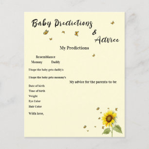 Sunflower with Butterflies Baby Shower Game Flyer