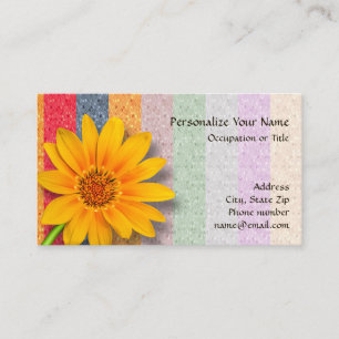 Sunflower with Cheerful Stripes of Colour Business Card