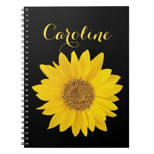 Sunflower with Custom Name Notebook (Front)