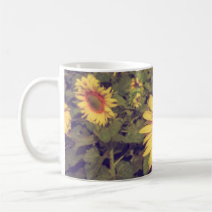 Sunflower with filter effect retro vintage styleag coffee mug