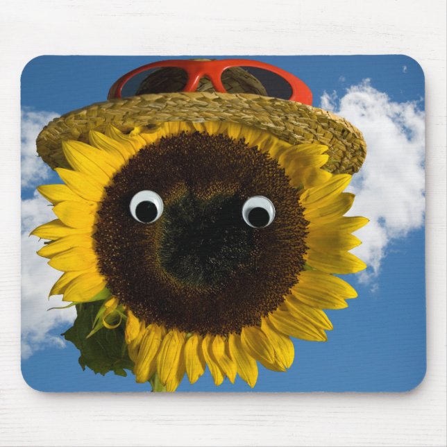 sunflower with hat mouse pad (Front)