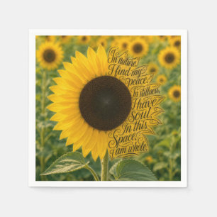 Sunflower with Inspiring Quote Napkin