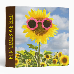 sunflower with sunglasses binder