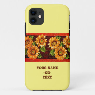 Sunflower with Text iPhone 11 Case