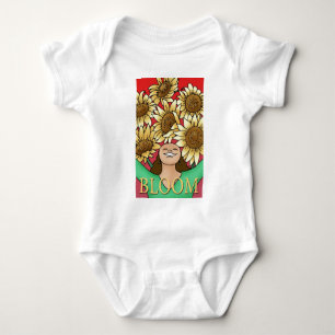 Sunflower Woman -- Bloom! Baby Bodysuit