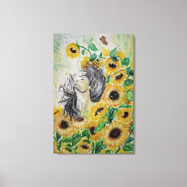 Sunflower Woman Canvas Print (Front)