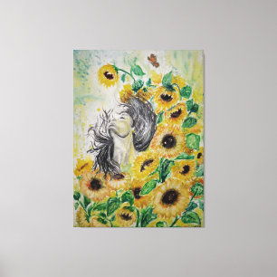 Sunflower Woman Canvas Print