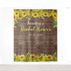 Sunflower Wood Bridal Shower Photo Booth Backdrop