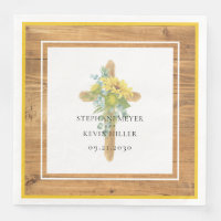 Sunflower Wooden Cross Rustic Wood Wedding