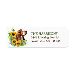 Sunflower Wreath Basset Hound Adresse de retour