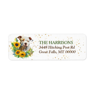 Sunflower Wreath Pitbull Return Address