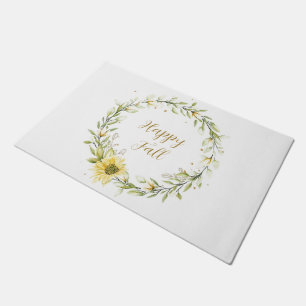 Sunflower wreath with customizable text  doormat