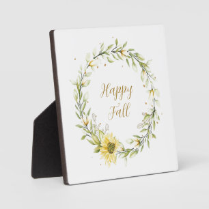 Sunflower wreath with customizable text  plaque