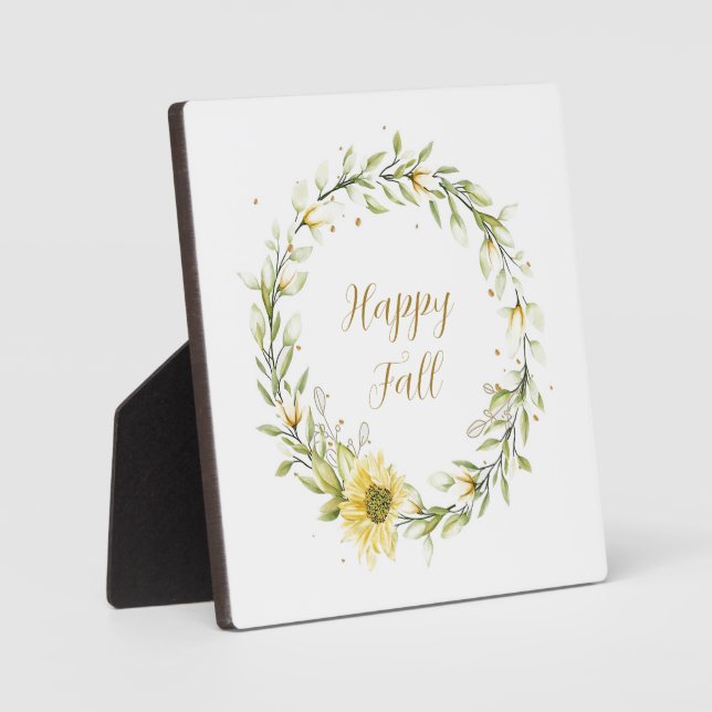 Sunflower wreath with customizable text  plaque (Front)
