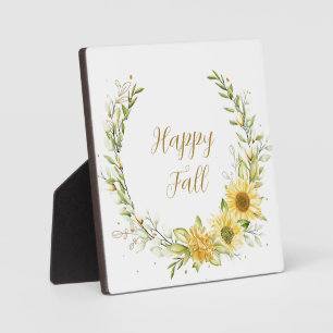 Sunflower wreath with customizable text  plaque