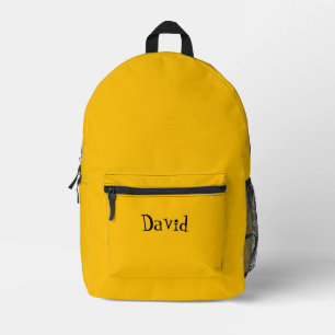 Sunflower Yellow and Black Personalized Name  Printed Backpack