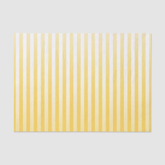 Sunflower Yellow and White Gradated Stripes Tissue Paper (Front)