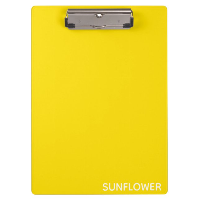 Sunflower Yellow Colour Name Clipboard (Front)