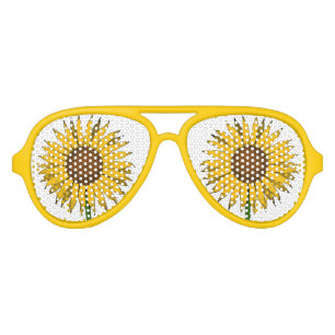 Sunflower Yellow Flower Aviator Sunglasses