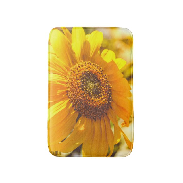 Sunflower Yellow Flower Nature Bath Mat (Front Vertical)