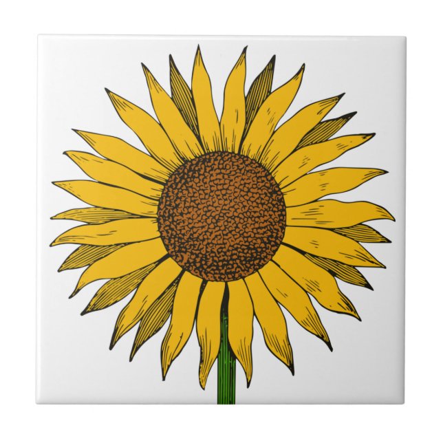 Sunflower Yellow Flower Tile (Front)