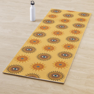 Sunflower Yellow Mandala - Third Eye Graphic Print Yoga Mat