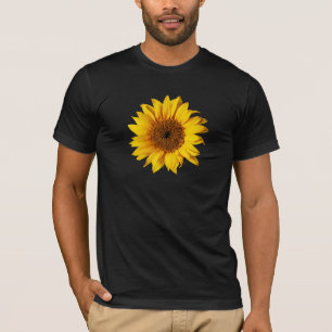 Sunflower Yellow on Black - Customized Sun Flowers T-Shirt
